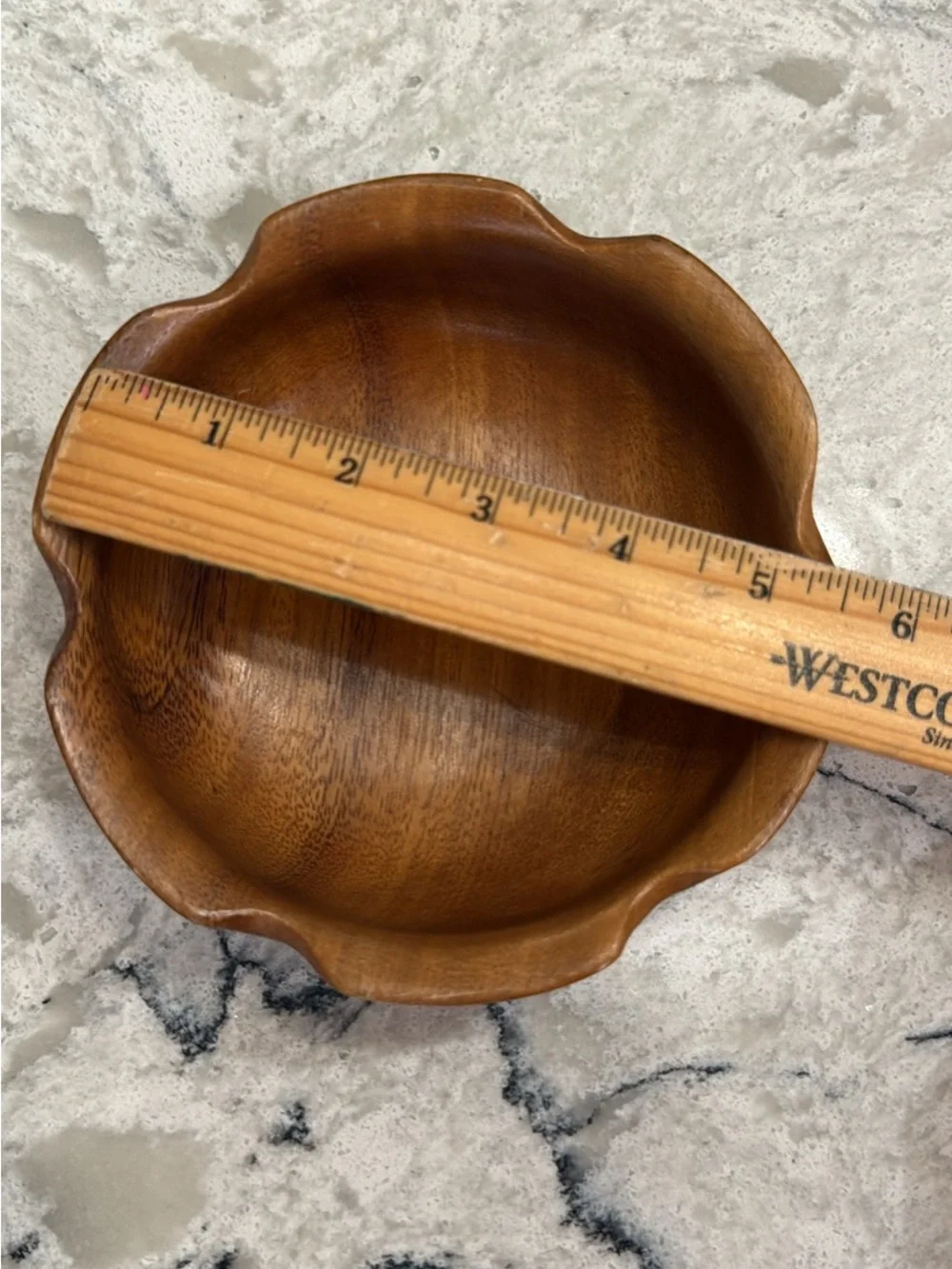 Vintage Monkey Pod Wood Bowls Set of 4 Handcrafted Philippines Scalloped